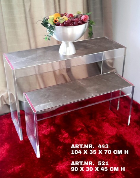 Acryl Konsolentische 521 und 443